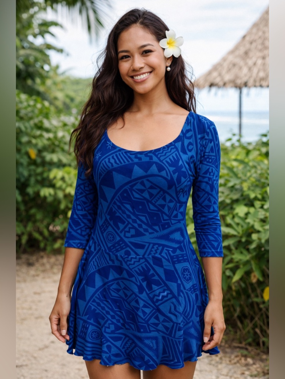 Missing Polynesia Mini dress size 1 Medium Blue